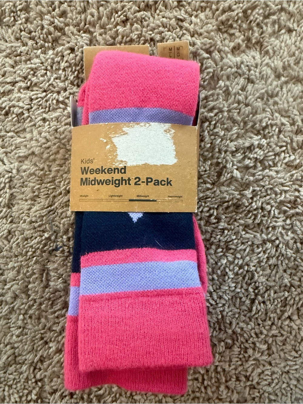 Burton Kids' Weekend Socks - Pink, Navy & Lavender 2-Pack